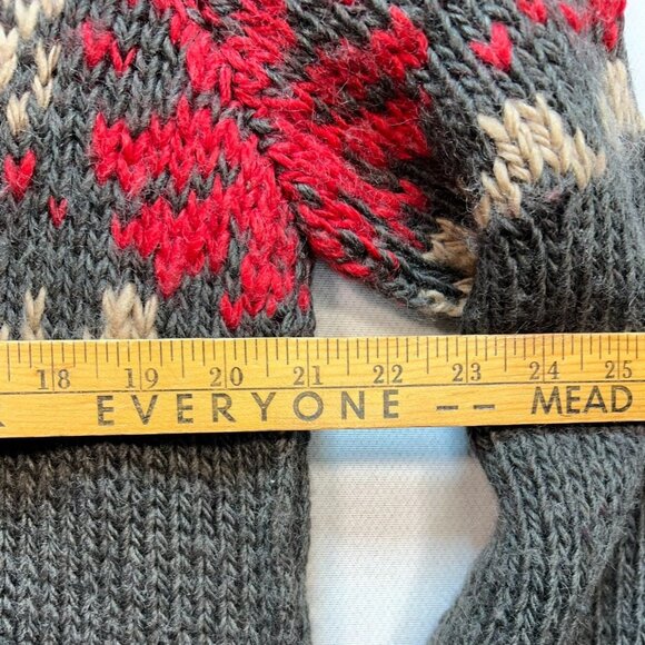 American Eagle Outfitters Mens Pullover Sweater Large Gray Knit Holiday Winter - Picture 7 of 10